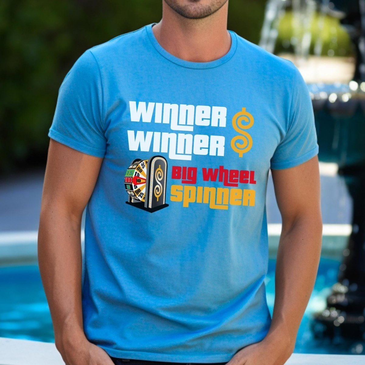 Winner Winner Big Wheel Spinner Price is Right Shirt - Aqua - XS -