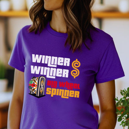 Winner Winner Big Wheel Spinner Price is Right Shirt - Team Purple - XS -