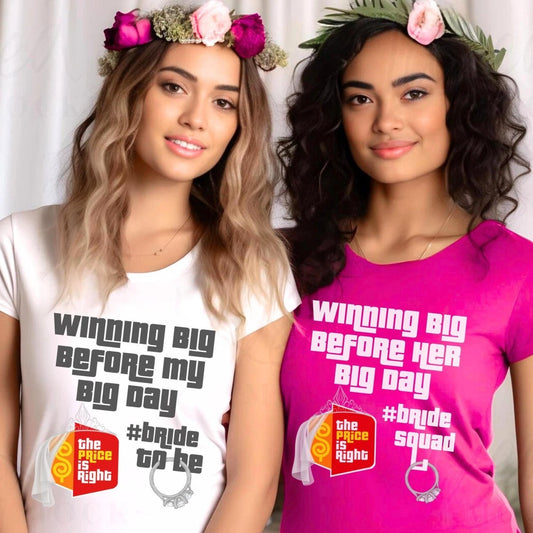 Winning Big Before My Big Day Price is Right Bachelorette Group Shirt for Party - Bride - Berry - XS
