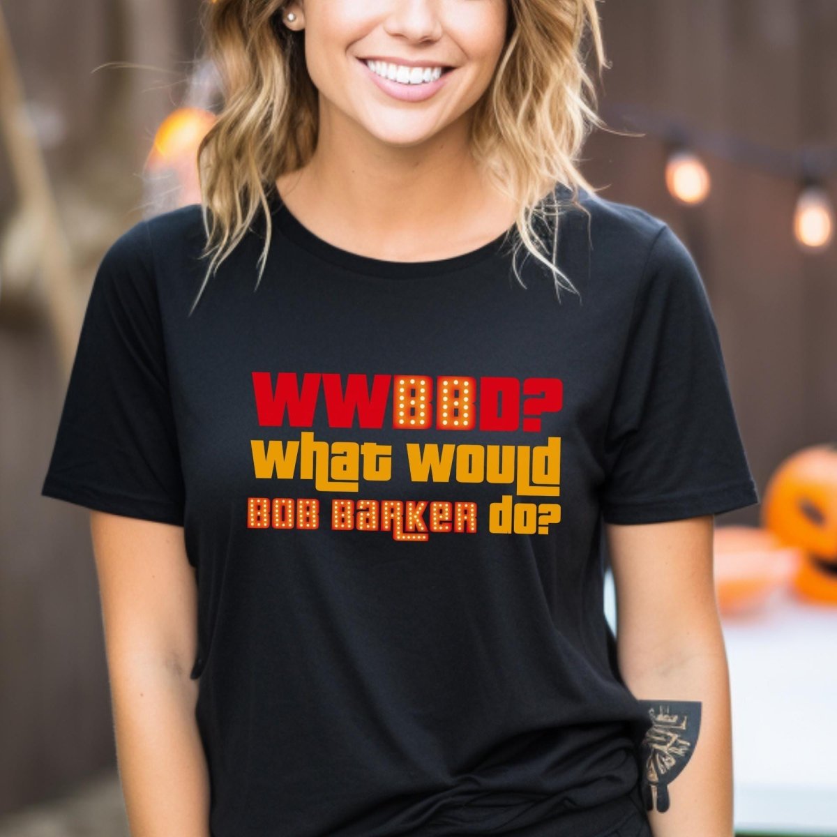 WWBBD? What Would Bob Barker Do? Price is Right Shirt, Funny Game Show Fan Gift - Black - XS -